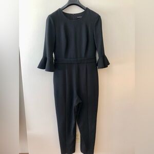 Black Halo Classic Black Jumpsuit with Ruffle Sleeves